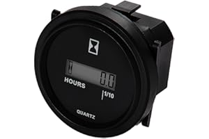 RileyFine HM005 Snap in LCD Betriebsstundenzähler, TOT Stunden, Speicher und Reset, keine Batterien erforderlich für Generatoren, Rasenmäher, Motorräder, ATV's (AC 86-230V)