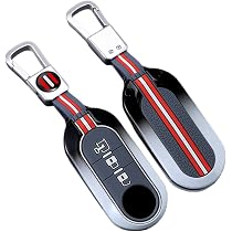 ontto Cover portachiavi auto Adatta per Fiat 500 500C 500L 500X Ducato Punto Bravo Panda Lancia Grande Stilo Linea Flip Key case TPU Key Holder borsa portachiavi accessori Rosso