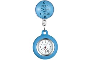 Silverora Krankenschwester Uhr einziehbare Clip-on Taschenuhr mit Stethoskop-Revers Fob Taschenuhr Arzt Schwesternuhr Silikonhülle für Damen und Herren