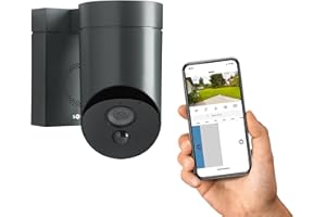 Somfy 2401563 - Caméra de surveillance extérieure avec sirène 110 dB et fonction de vision nocturne, grise | Caméra Full HD | Connexion WiFi [classe énergétique A]