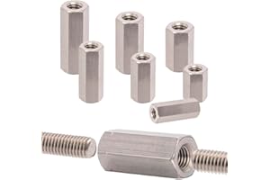 Stahlia Threaded Sleeve M8 x 40 mm Spacer Sleeves Stainless Steel (Pack of 4) Screw Nut DIN 6334 Spacer Sleeve Nut Hexagonal Connection Nut Threaded Sleeve Long Nut