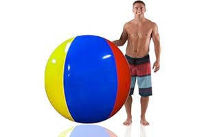 JACKRULER Ballon de Plage Gonflable, Ballon de Billard, Fêtes d'été sur la Plage et Cadeaux | 1 Ballons de Plage Géants Géants de Couleur Arc-en-ciel, 80CM de Hauteur