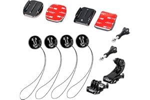 HSU Soporte de Casco para GoPro, Accesorio de Clip con Adhesivas 3M para Hero 13/12/11/10/9/8/7/6/5/4/3 Cámaras Acción