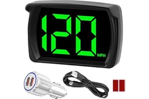 ARADOEA Digital GPS Speedometer Car MPH HUD Display with LED Large Font Display, GPS Heads Up Displays for Cars, Trucks, Suvs, Motorcycles Speedo Head Up Screen, USB Plug Play (with Car Charge Adapter MPH)