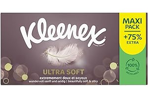KLEENEX - Mouchoirs boîte maxi-pack Ultra-soft (15 boites de 112) - doux et soyeux qui laissent une sensation de bien-être sur la peau - Fabriqué en France