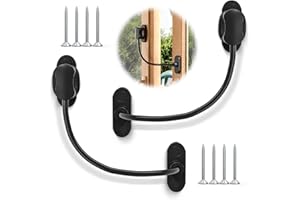 Bwintech 2 Pack Black Keyless Window Restrictor, UPVC Window Security Cable Lock Limits Open Spaces to Keep Kids Safe and Prevent Injury and Theft