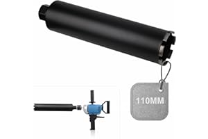 CPROSP 1¼" UNC Corona de Diamante para Hormigon 110mm, Longitud 420 mm, Diamantina para Perforar en Hormigón, Hormigón Armado, Mampostería y Piedra