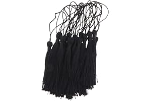 Milisten 20pcs Silky Soft Tassels with Hanging Tassel Charms DIY Art Craft Making Supplies for Jewelry Chinese Knot Bookmark Curtain (Black)