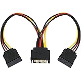 UNIFREE 15 Pin SATA Power Y-Splitter Cable (Multicolor, 6-inches) 6 inches, SATA Y Splitter Personal Computer