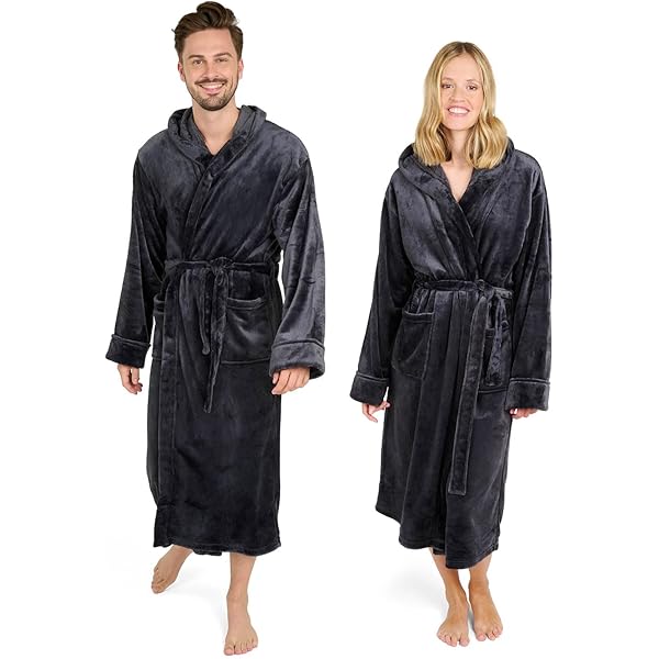 Twinzen Badjas voor Dames & Heren - Maat XL - Grijs - Zachte, Lichtgewicht Microvezel, Snel Droogt - Kamerjas met Capuchon & Zakken - OEKO-TEX