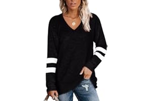 Famulily Striped Jumpers for Women UK Baggy Long Sleeve Pullover Sweater Tops S-XXL
