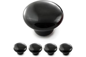 Ganzoo Möbelknöpfe 4er Set aus Porzellan/Keramik schwarz - Möbelgriff Türknauf Schrankgriff Schrankknopf Möbelknauf - Knauf & Griff in Vintage Shabby Landhaus Antik für Möbel Schublade Schrank by