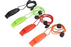 DEZP 4 PCS fischietto arbitro fischietto emergenza fischietto arbitro professionale arbitro calcio sporting fischietto Fischietto da Allenamento Coach Fischietto Arbitro con Cordino