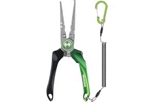 ‎TRUSCEND TRUSCEND Multifunktionale Angelzange, Arretierbare Handliche Angelzange mit Innovativem Ergonomischem Griff, Korrosionsbeständige Teflonbeschichtete Angelausrüstung für Salzwasser, Tolle Angelgeschenk