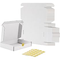 Lot De 40 Boîtes D'expédition Poever 28 X 15 X 15 Cm - Carton Ondulé Blanc - Emballage Petites Entreprises