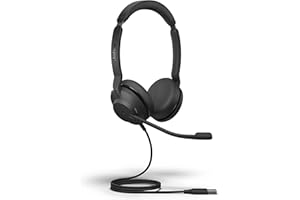 Jabra Evolve2 30 MS Cuffie cablate, USB-A, stereo, nero – Leggero auricolare portatile con 2 microfoni incorporati – Cuffie da lavoro con audio superiore e comfort affidabile