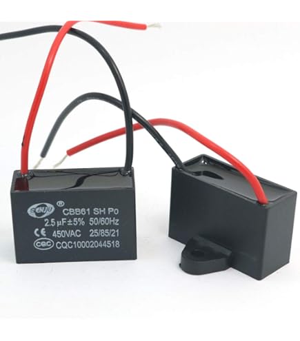 SOURCING MAP CBB61 AC 450V 3uF Simple Insertion Condensateurs à Film Polypropylène Métallisé 2Pcs