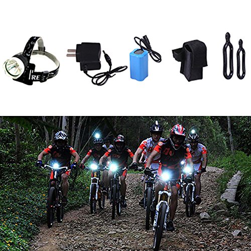 5*CREE XM-L T6 6000 Lumen LED aufladbare Fahrradlicht mit 6400mAh Batterie Frontlichter Kopfleuchte Doppelzweck Kopflichter Fahrradlampe vorne wasserdicht Kopflampe - 7