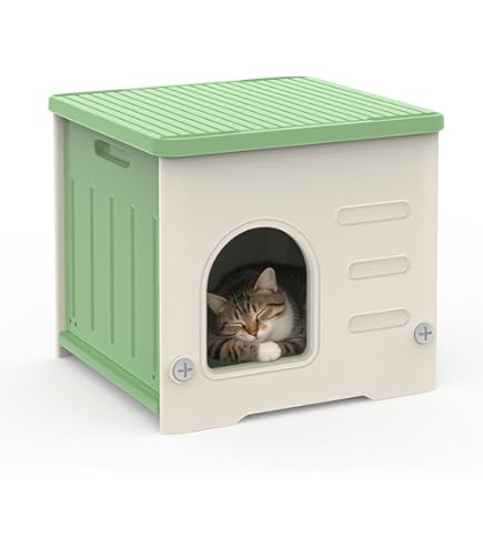 Dreuhuing Kattenhuis | Opvouwbaar Huisdier Shelter | Buiten Kattenhuis Weerbestendig | Voor Patio Achtertuin Indoor Winter Zomer Hond Bunny Kitten