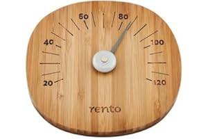 Rento Desineo Bamboo - Thermometer, Saunathermometer - Bambusholz - von 20-120 Grad Celsius