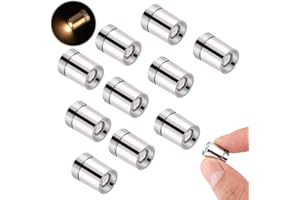 BTFO 10 szt. Mini Lampki LED, Mini Diody LED do Domku dla Lalek Plastikowe Mini Lampki Elektryczne na Przyjecia Rzemioslo Dekoracyjne Akcesoria do Domku dla Lalek (Cieple Biale Swiatlo)