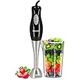 Krypton 200W Powerful Hand Blender | Immersion Hand Blender | Stainless Steel | 500ml Cup | Ideal for Smoothies, Shakes, Baby Food, Soup, Grinding Ingredients, Vegetables & Fruits - 2 Years Warranty