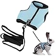 Adjustable Soft Harness with Elastic Leash Breathable Mesh Nylon Fabric for Rabbits Small Animals Bunny Hamsters Cats