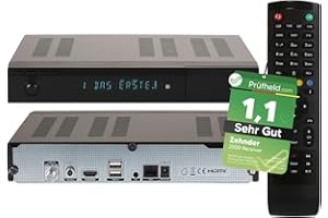[Test SEHR GUT, Note 1.1] Zehnder 4K UHD Sat Receiver HX 2500 mit PVR Aufnahmefunktion VFD Display & Internetradio, Digital Sat-Receiver für Satellitenschüssel Satelliten TV Fernseher, HD-Receiver