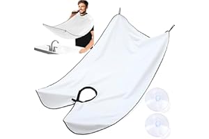Lotbun mejor babero para el afeitado de la barba con 2 ventosas, delantal barba, impermeable capa de afeitado, baño limpio sin atascos, capa impermeable