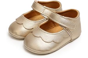 MASOCIO Scarpine Neonata in Morbida Pelle Scarpe Bambino Primi Passi con Suole Morbide Scarpette Antiscivolo per Bimba 0-18 Mesi