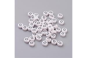 Handicraft Emporium Flat Round Alphabet Acrylic Beads | Approx 20g | D