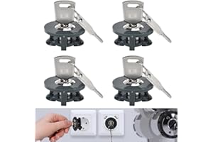 TSASWEET Set di 4 Serratura per Prese Serratura a Contatto per Presa Elettrica di Sicurezza Dispositivi di Sicurezza per Prese Blocco Presa per Prevenire il Furto Corrente per Uso Interno ed Esterno