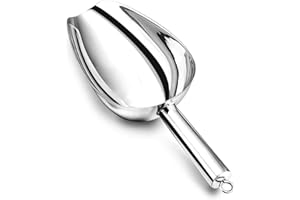 Ice Scoop 24Oz, Homikit Stainless Steel Big Scoop for Sweet Food Flour Candy, Kitchen Bar Garden Buffet Metal Scoop, Healthy & Sturdy, Mirror Finished & Dishwasher Safe, Large Size