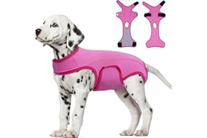 LeLePet Dog Surgery Recovery Suit, Post Surgery Dog Suit for Male and Female, Adjustable Medical Recovery Suit for Dogs After Surgery, Soft Dog Surgical Suit for Wound Protection, Pink M