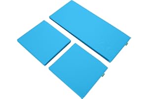 Gardenista Outdoor 3 Piece Rattan Cushions Replacement Set | Water Resistant Rattan Garden Furniture Cushions | Comfy and Lightweight Outdoor Seat Pads | Durable & Easy Clean Chair Pads (Turquoise)