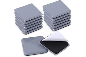 EZPROTEKT 16 Pack 2-1/2" Square Self-Stick Furniture Sliders Adhesive Furniture Table Desk Chair Movers for Carpet Furniture Sliders Carpet Moving Sliders Furniture Moving Pads Furniture Glides(Light Blue)