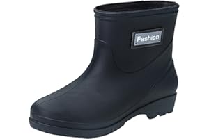 GENERISCH Stivali da pioggia da donna, a tubo corto, in gomma, antiscivolo, impermeabili, a mezza altezza, comodi stivali da giardino, per attività all'aperto, giardinaggio, agricoltura, pesca