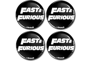 Biomar Labs® 4 x 50mm Aufkleber 3D Silikon Fast & Furious Für Radkappen Nabenkappen Radnabendeckel Rad-Aufkleber Nabendeckel A 3150 Z*