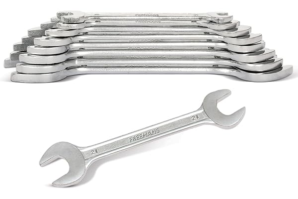 FREEMANS DS08 Double Open End Spanners Wrench - Set of 8 Piece With Chrome Vanadium Steel and Bright Chrome Panel for Better Resistance to Corrosion