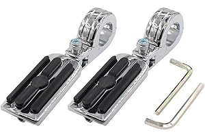 ApplianPar Chromed Highway Pegs Foot Pegs Mounting Bracket for Tri Glide Sportster Electra Road Street Glide Motorcycle 1.25 Inch Engine Guard Silver Set of 2