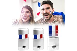 KBIBCK France Crayon Maquillage, Lot de 3 Stick Maquillage Bleu Blanc Rouge, Jeux Paris de 2024 Visage Maquillage Tricolore, Maquillage France Bleu Blanc Rouge, Stick Maquillage France pour JO 2024