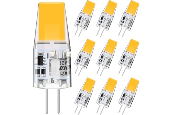 G4 LED-lampor, icke dimbar 3W LED-lampor glödlampor 3000K varmvita 300lm LED-lampor glödlampa ersättning för 30W halogenlampor 12V AC / DC, 360 ° strålvinkel, 10st Pack