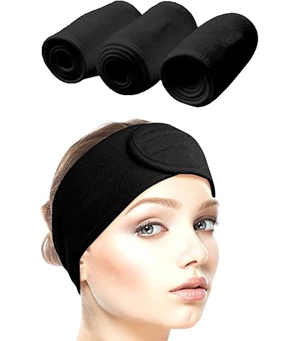 Bandeau De Maquillage Réglable En 3 Pièces, Nettoyant Pour