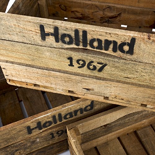Holzkisten 3er Set Holland 67 Motiv Vintage-Used Design braun Weinkisten Landhaus Kolonial - 2