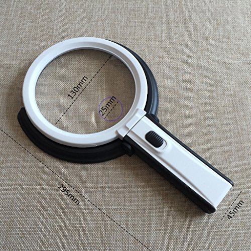 Lupa Plegable De 130mm 5x Con Soporte 12 Leds