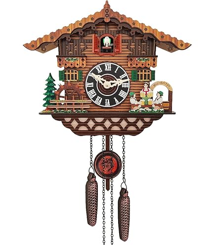 Horloge Murale Coucou à Balancier Vert - Horloge Chalet Moderne, Décoration Maison Et Bureau