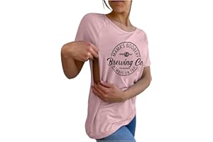 CPIDAH Women's Maternity Clothes Tops Side Open Pregnancy T Shirt Comfort Colors Short Sleeve Breastfeeding Shirts Nursing Top Friendly Zip Tshirt Mama's Boobery Always On Tap Tops