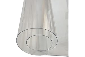 E. U. FABRICS LTD EU Fabrics 1.25MM Heavy Duty Clear PVC Fabric - Clear Table Protector - Thick, Waterproof, UV Protection, Fire Retardant, Crystal Clear PVC Table Top Protectors - Cut Size: 1 Meter x 122cm