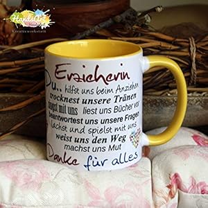 Kaffeebecher ~ Tasse - Erzieherin ~ GELB
