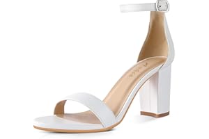 Ankis Heels Sandals for Women Open Toe Ankle Strap Chunky Heel Pump Sandals Party Wedding Strappy Buckle Sandals Standard Size 2.75 Inches Thick Heel